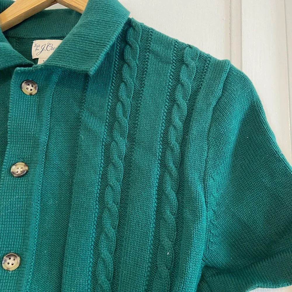 J. Crew Cable knit short sleeve sweater